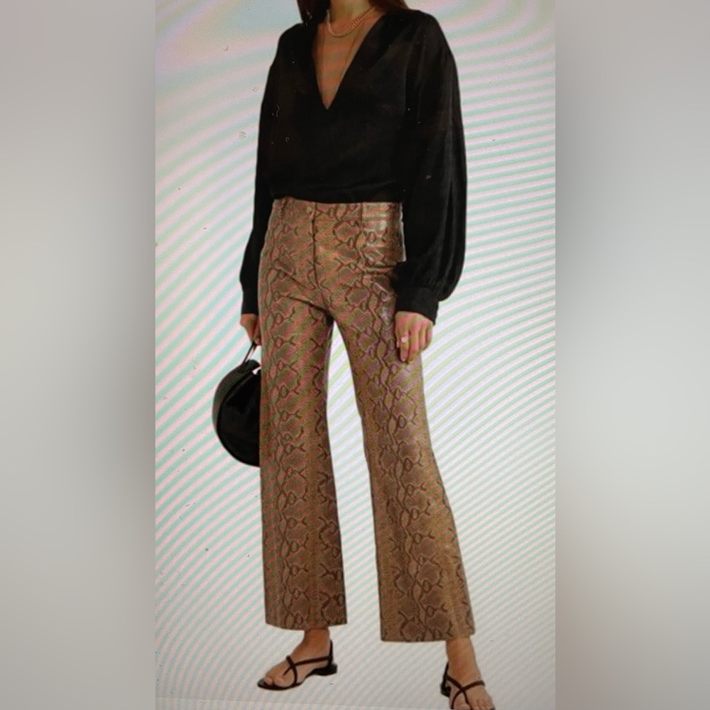 Nili Lotan snake print lambskin leather pants, size 2 worn twice mint condition